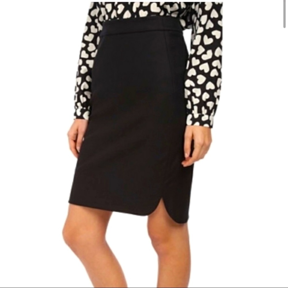 EUC Kate Spade Black Cotton Twill Pencil, Skirt 8